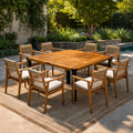 9-Piece Acacia Wood Outdoor Dining Set