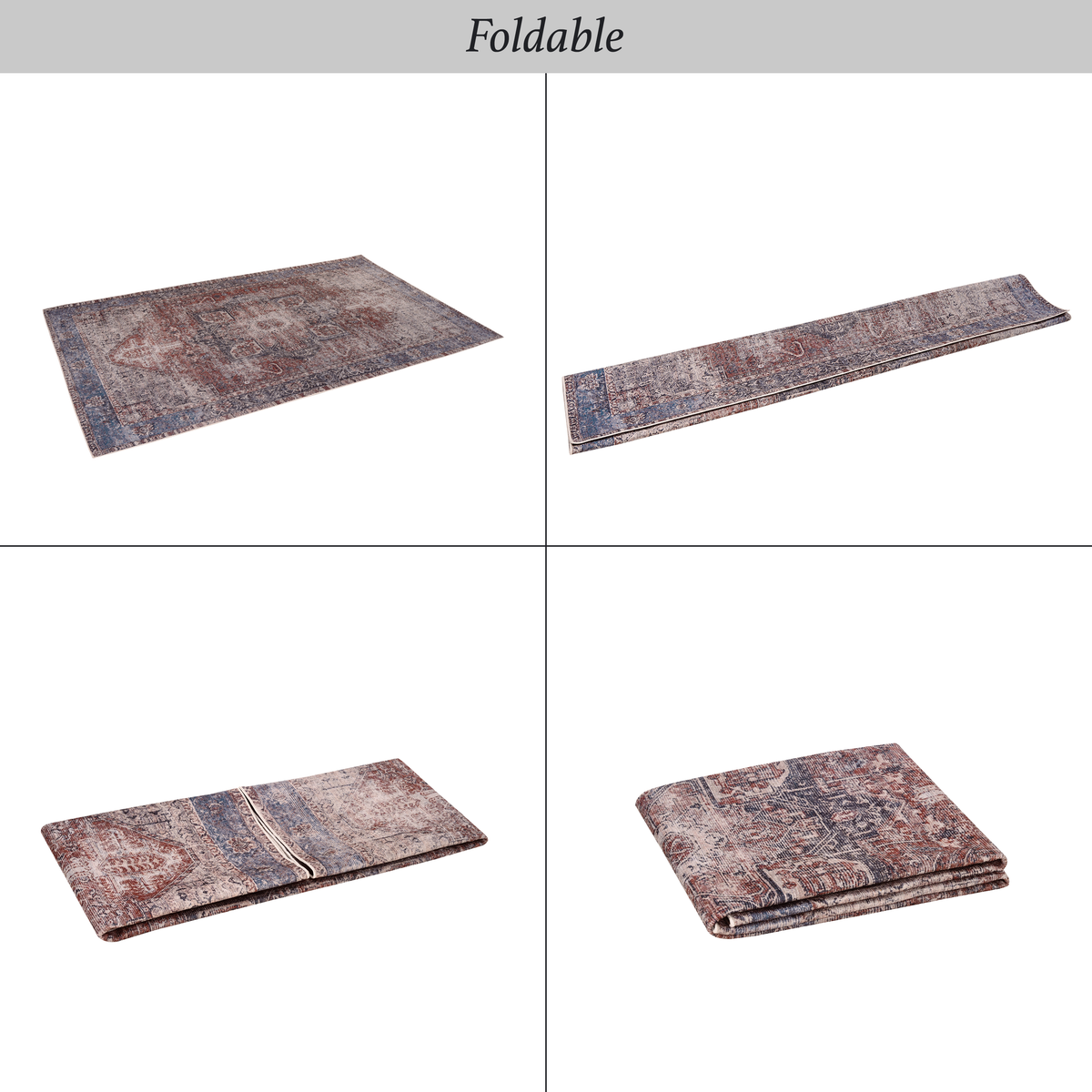 Maval Burgundy Washable Rug 2' x 3' Doormat Rug