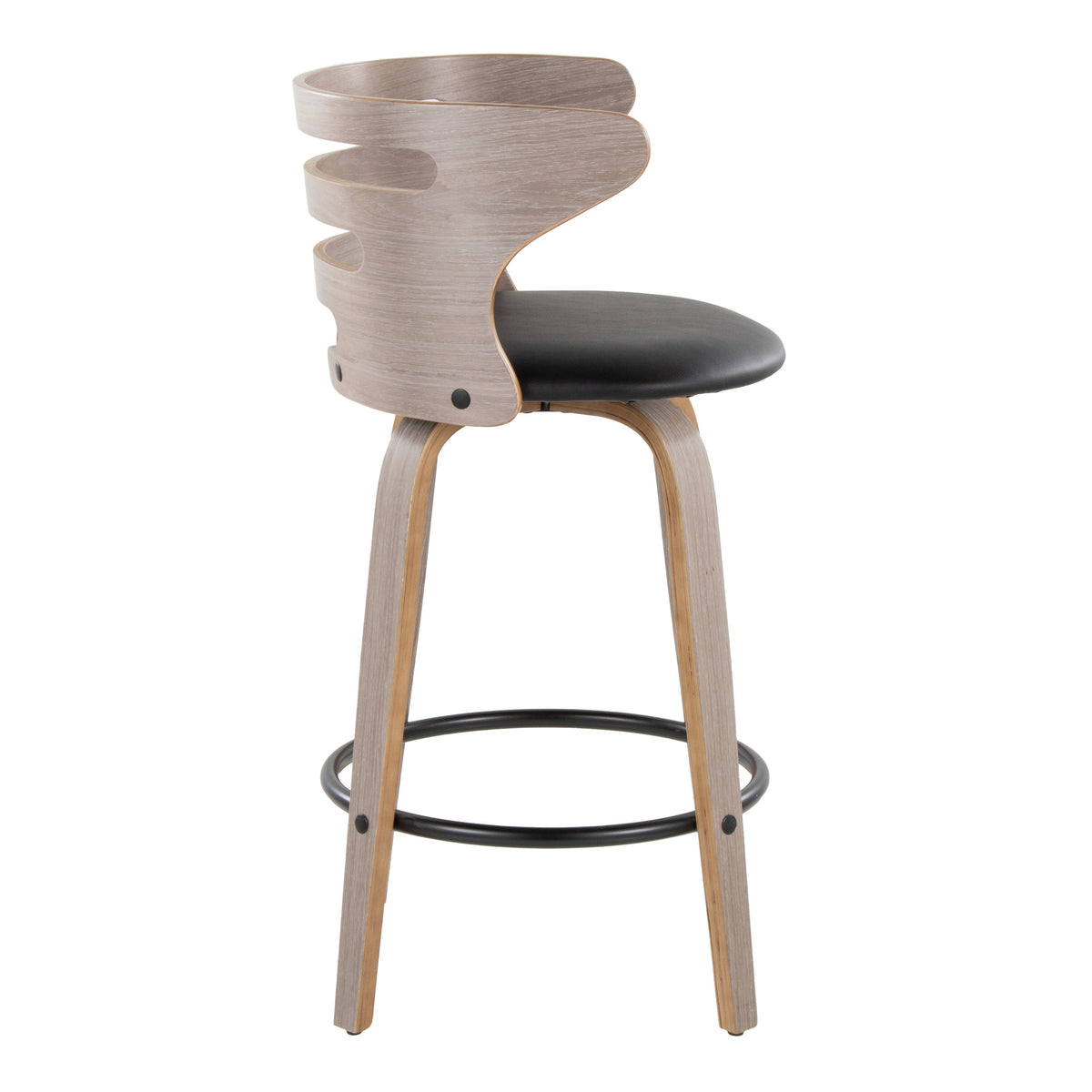 Fixed-Height Counter Stool with Swivel in Light