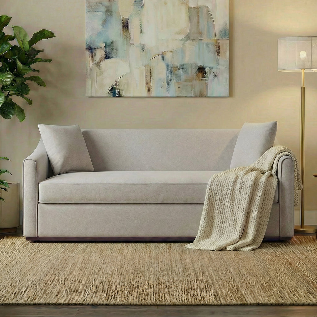 Modern 3-Seater Sofa With Throw Pillows