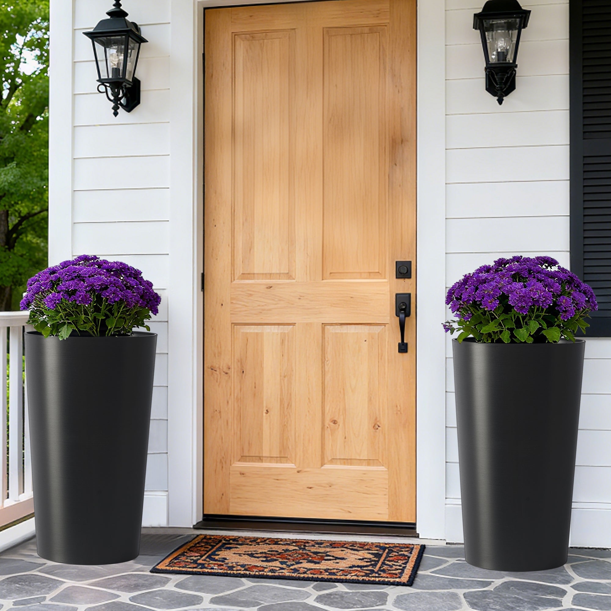 2 Pack Tall 21.7 in Planters for Outdoor Plants