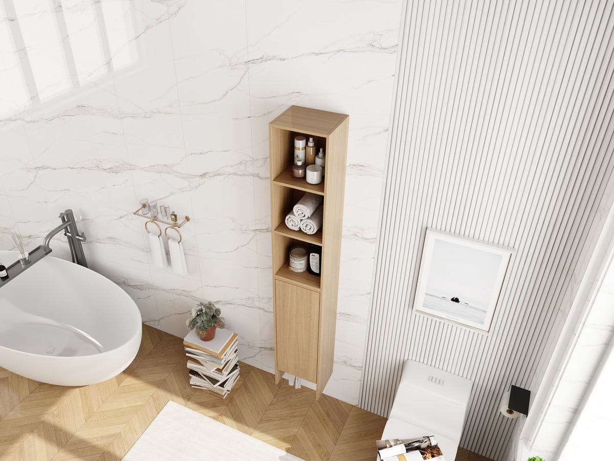 24 Inch Wall-Mounted Side Cabinet and Storage Shelves