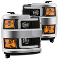 AlphaRex 15-19 Chevy 2500HD PRO-Series Proj Headlights Plank Style Black w/Chrome Acc w/Activ Light 880215 *Discontinued