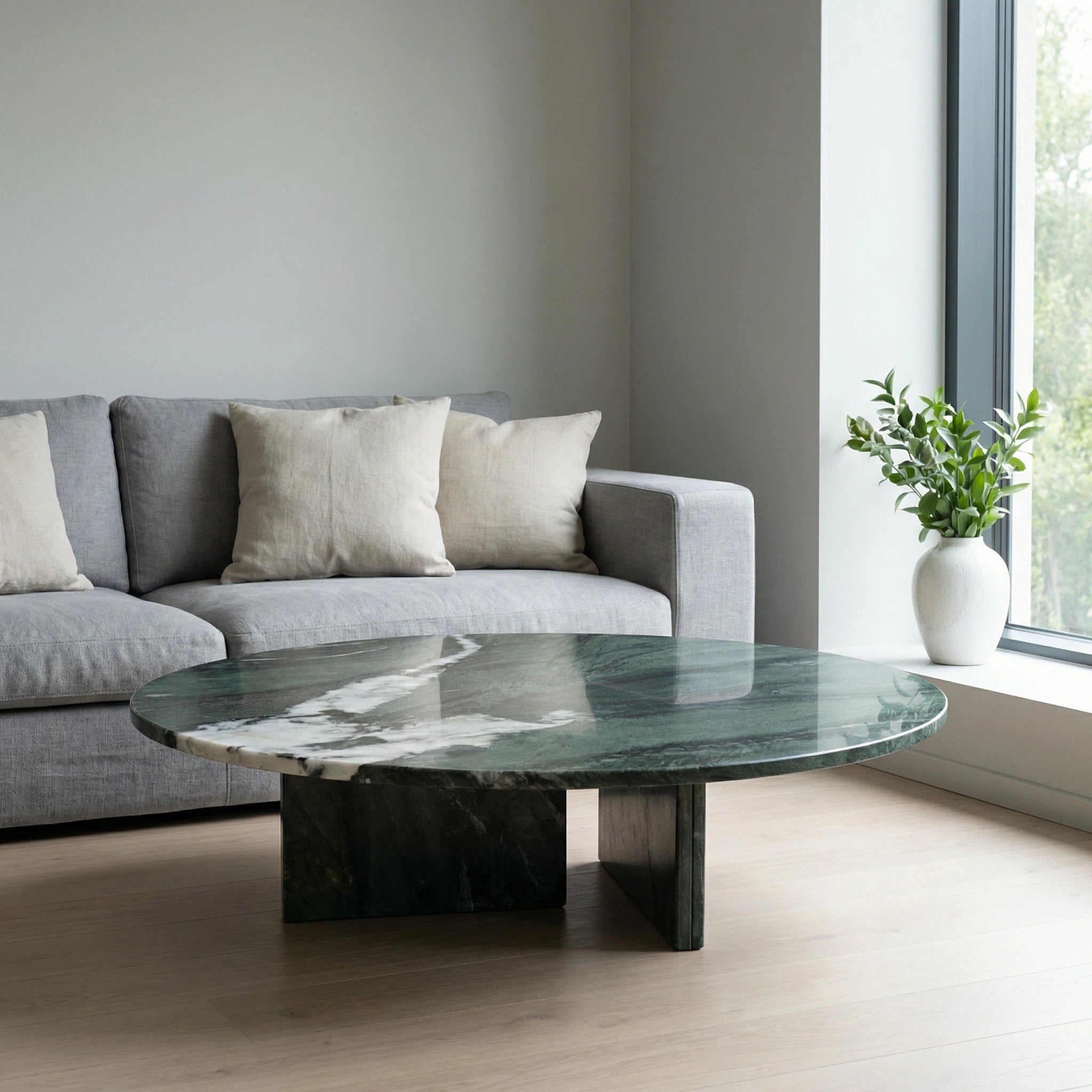 Green Marble & Metal Table