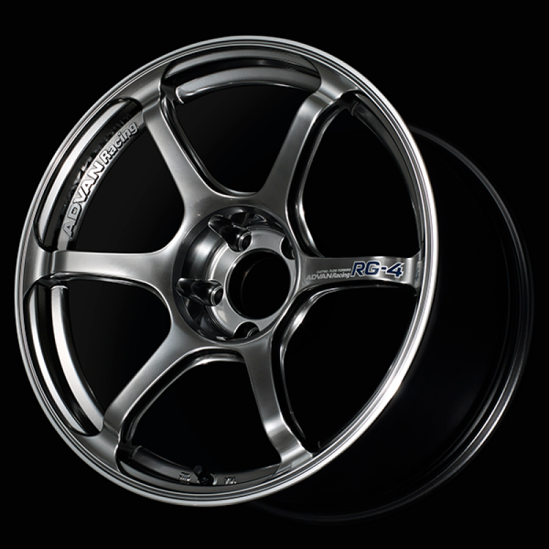 Advan RG-4 17x8.0 / +35 Offset / 4x100 / 63mm Bore / Racing Hyper Black and Ring YA47G35AHBR