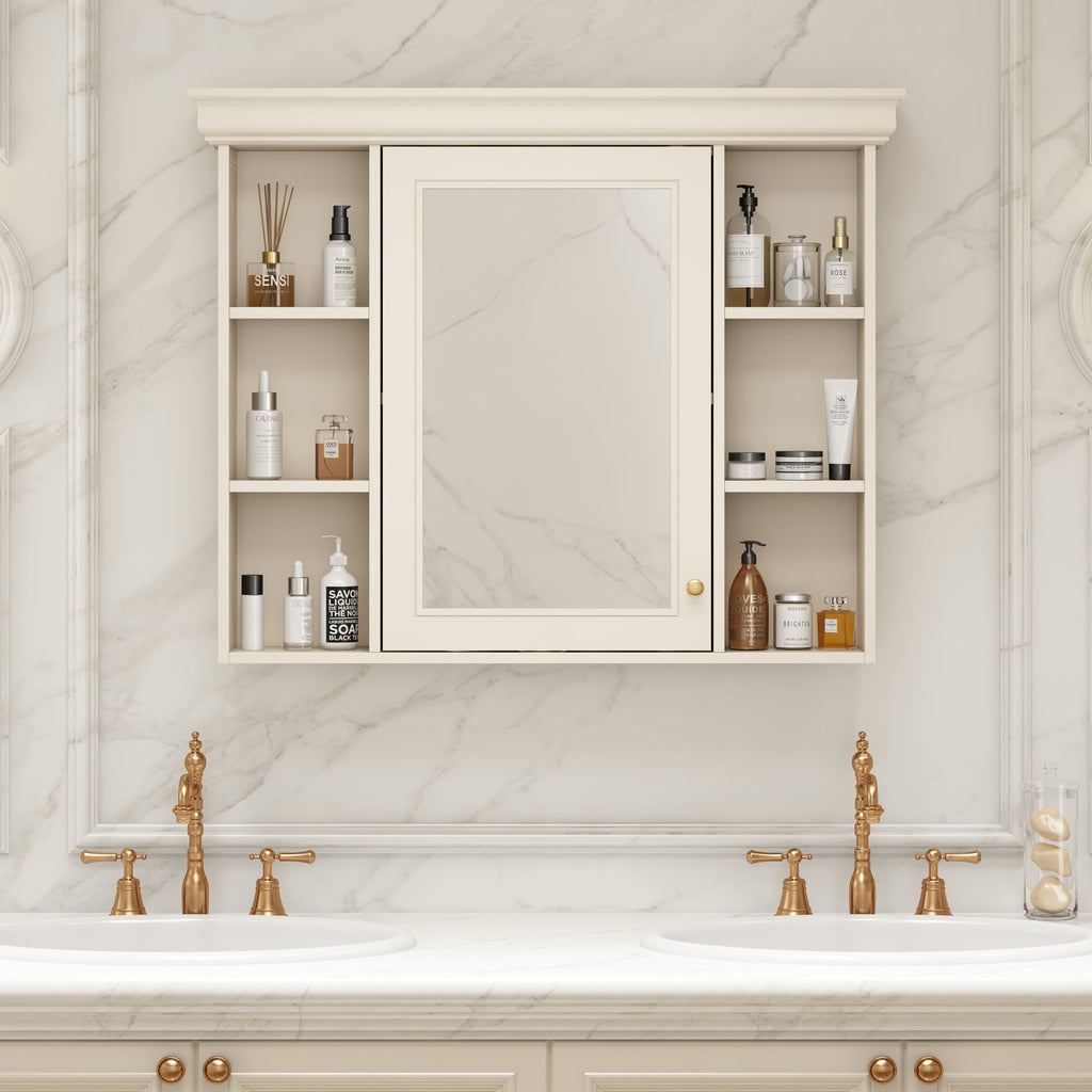 35'' x 28'' Wall Mounted Bathroom Storage Cabinet with Mirror