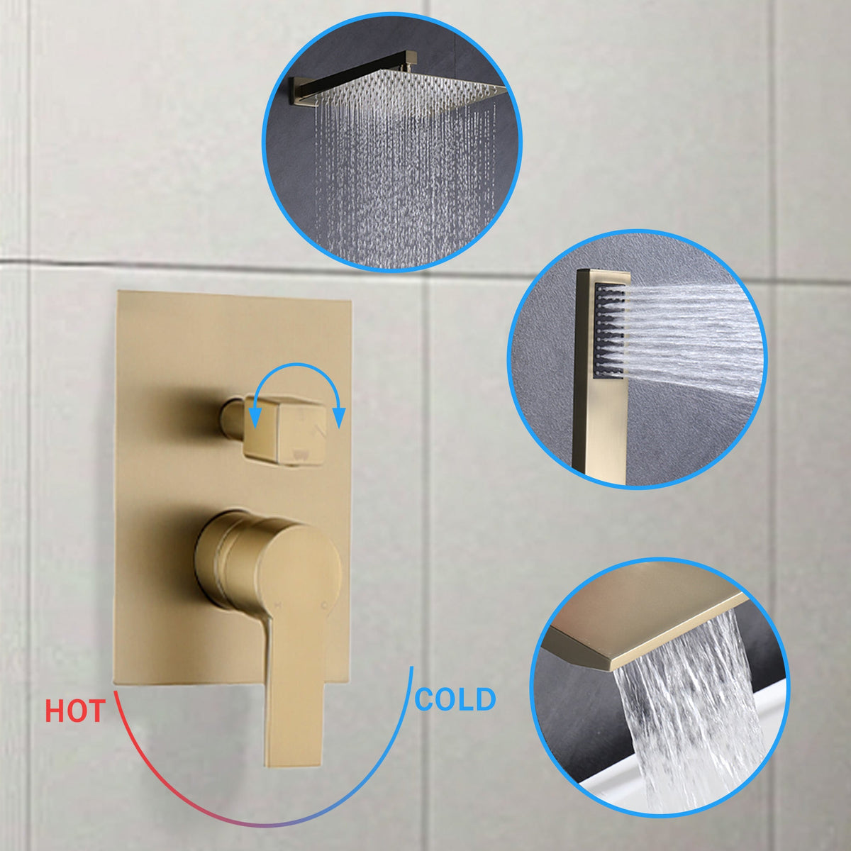 10 Inch Wall Mounted Rainfall Shower Head System
