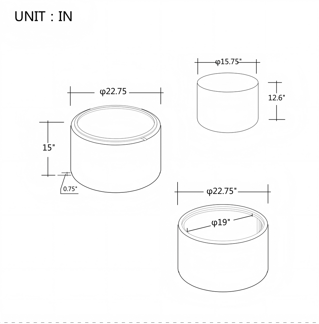 Ball & Cast Nesting Storage Ottomans of 2