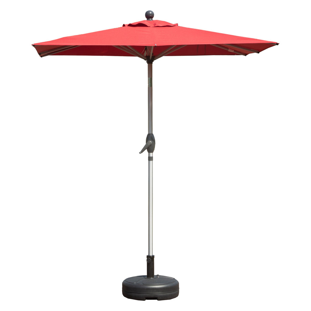 Rectangle Patio Umbrella with Crank Lift and Tilt Function, Brick