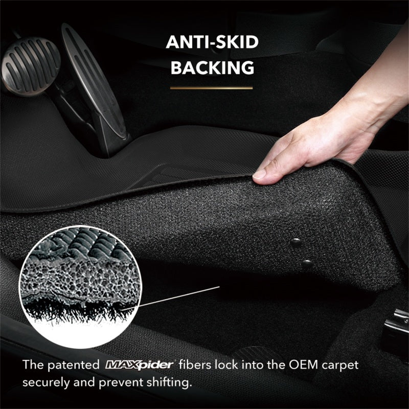 3D MAXpider 2013-2020 Lexus GS/GS Hybrid Kagu 2nd Row Floormats - Black L1LX02521509