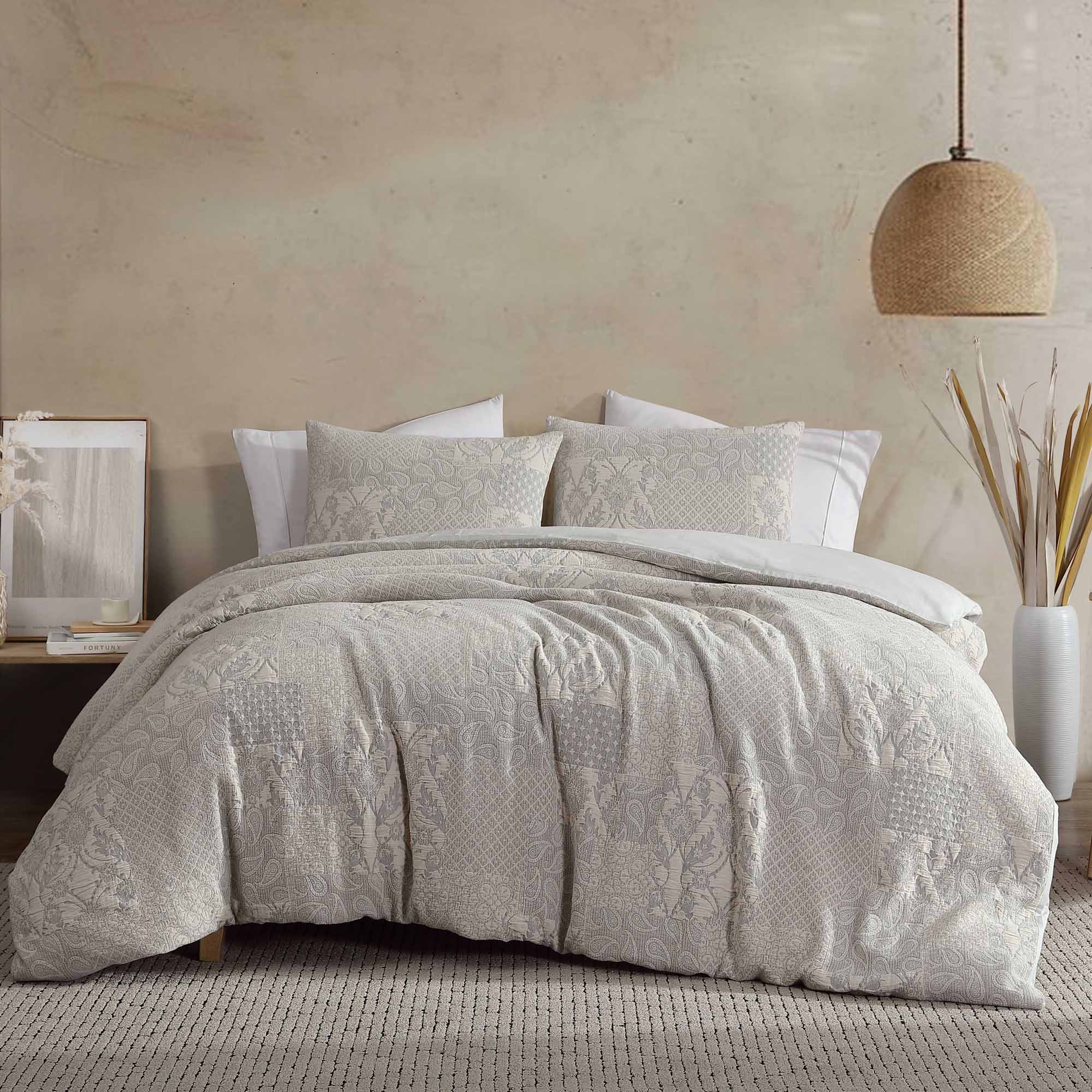 Paisley 3 Piece King Comforter Cover Set