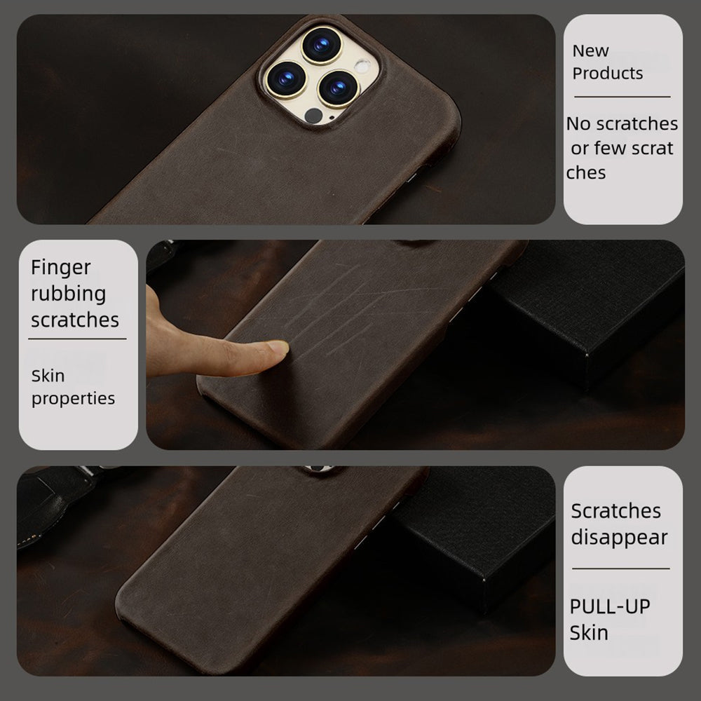 First-layer Cowhide Magnetic Protective Case For Phones