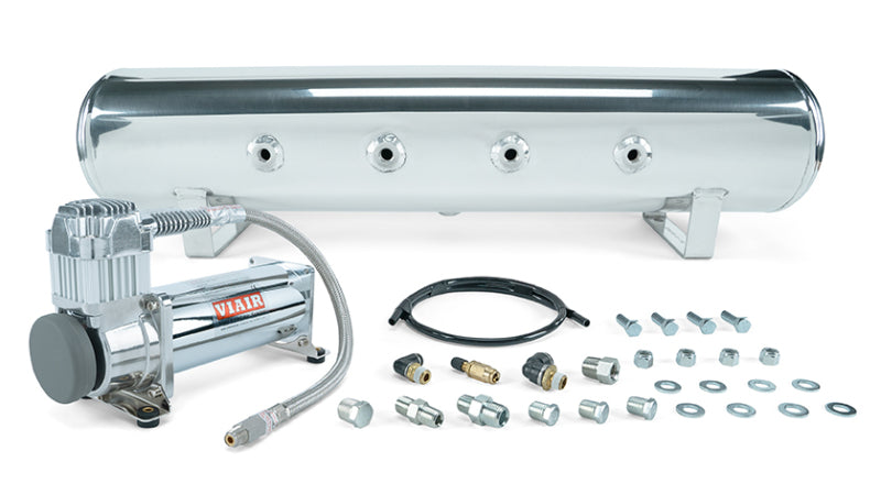 Air Lift 4 Gal. 7-Port Tank w/ Viair 444c Chrome Compressor (Incl. Fittings & Mounting Hardware) 27803