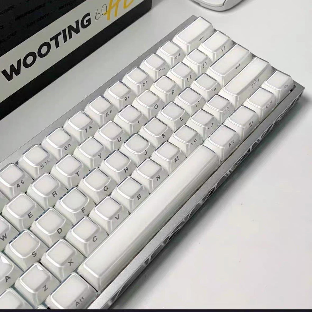 Crystal Jelly Side-engraved Keycaps For A 136-key Compact Full-size Keyboard