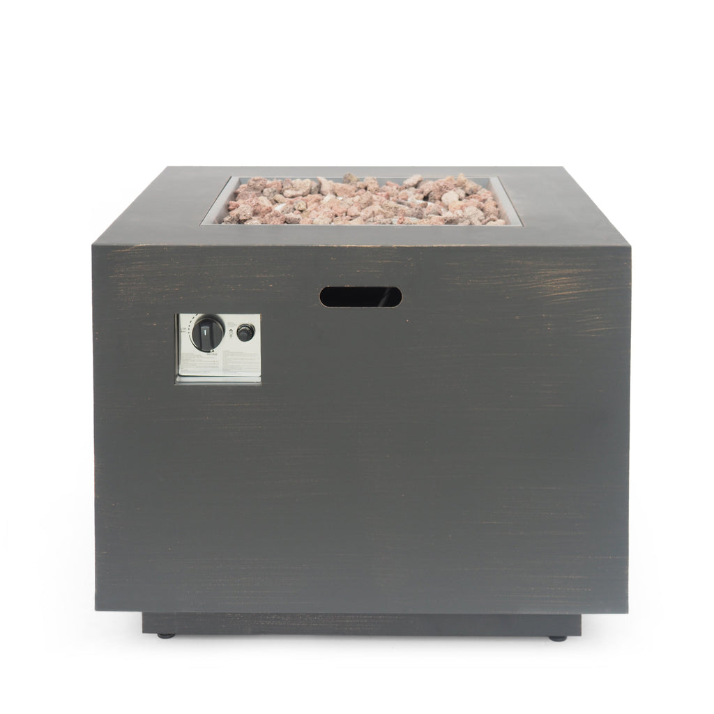 33" Outdoor Iron Square Propane Fire Pit