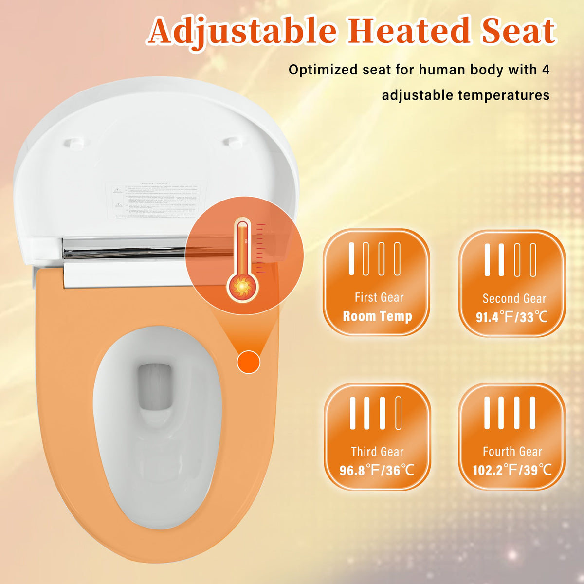 Smart Toilet with Built-in Heated Seat
