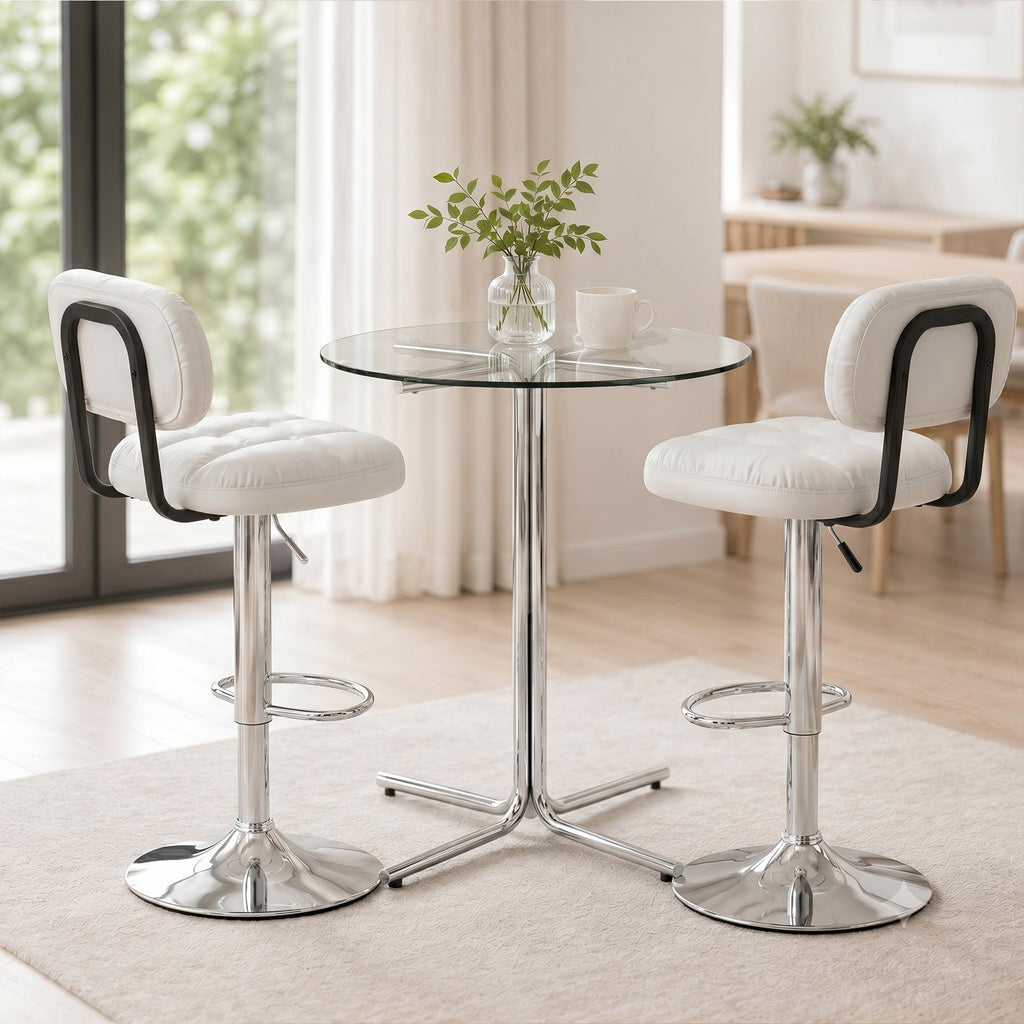 Set of 2 Adjustable Height Bar Stools