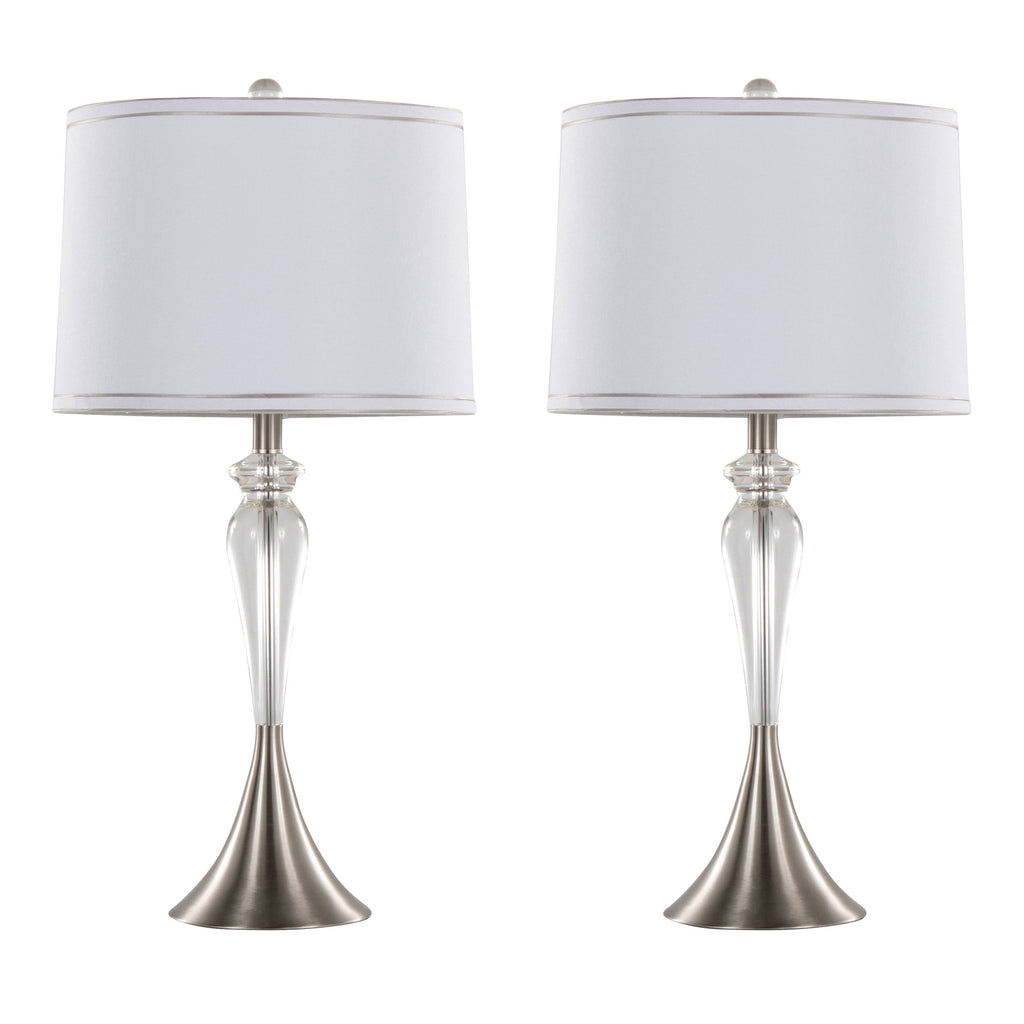 28" Contemporary Crystal Table Lamp Set