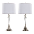 28" Contemporary Crystal Table Lamp Set