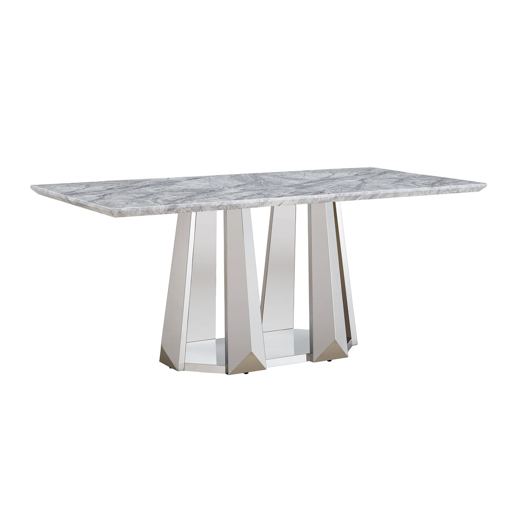 Modern Faux Marble Dining Table for 6
