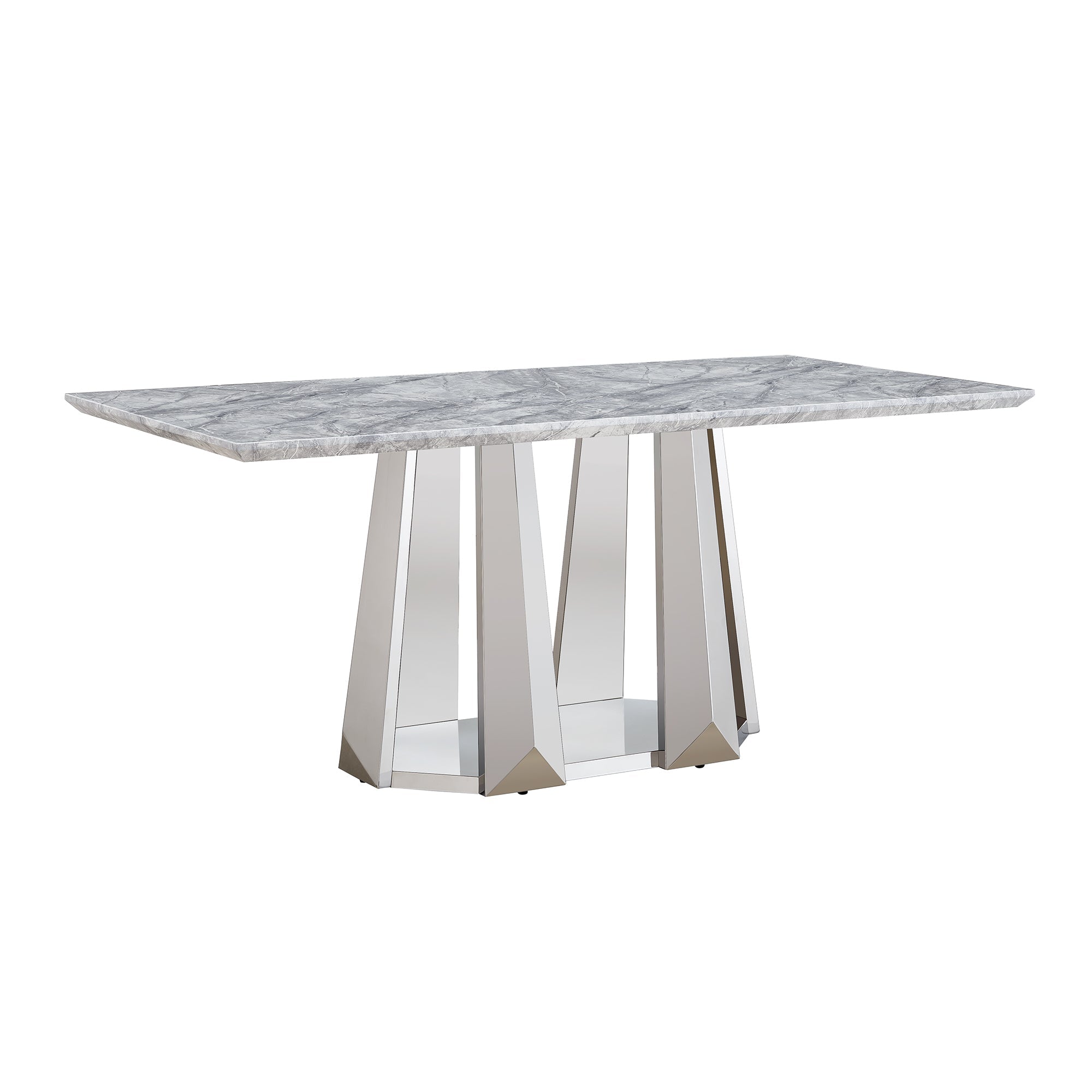 Modern Faux Marble Dining Table for 6