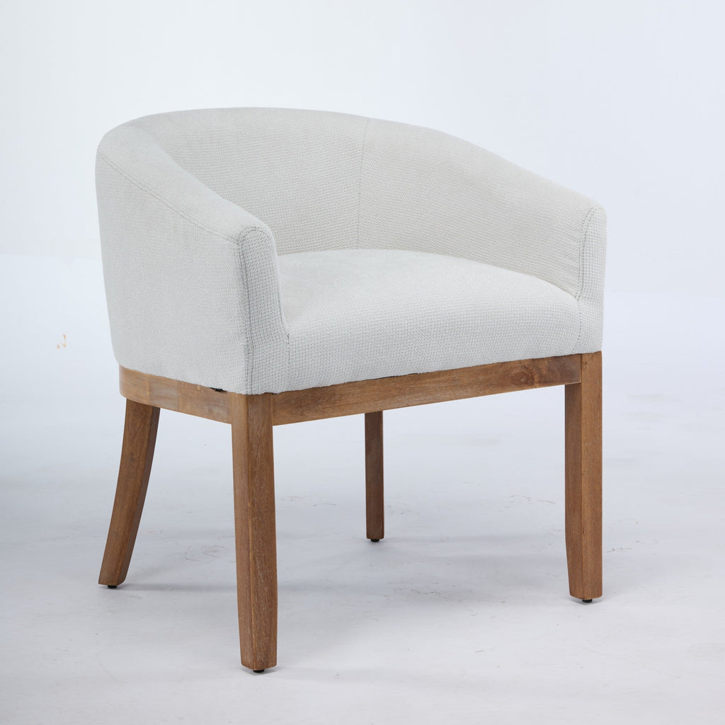 Mid Century Modern Upholstered Barrel Dining Chairs