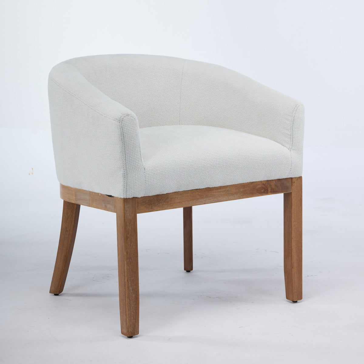 Mid Century Modern Upholstered Barrel Dining Chairs
