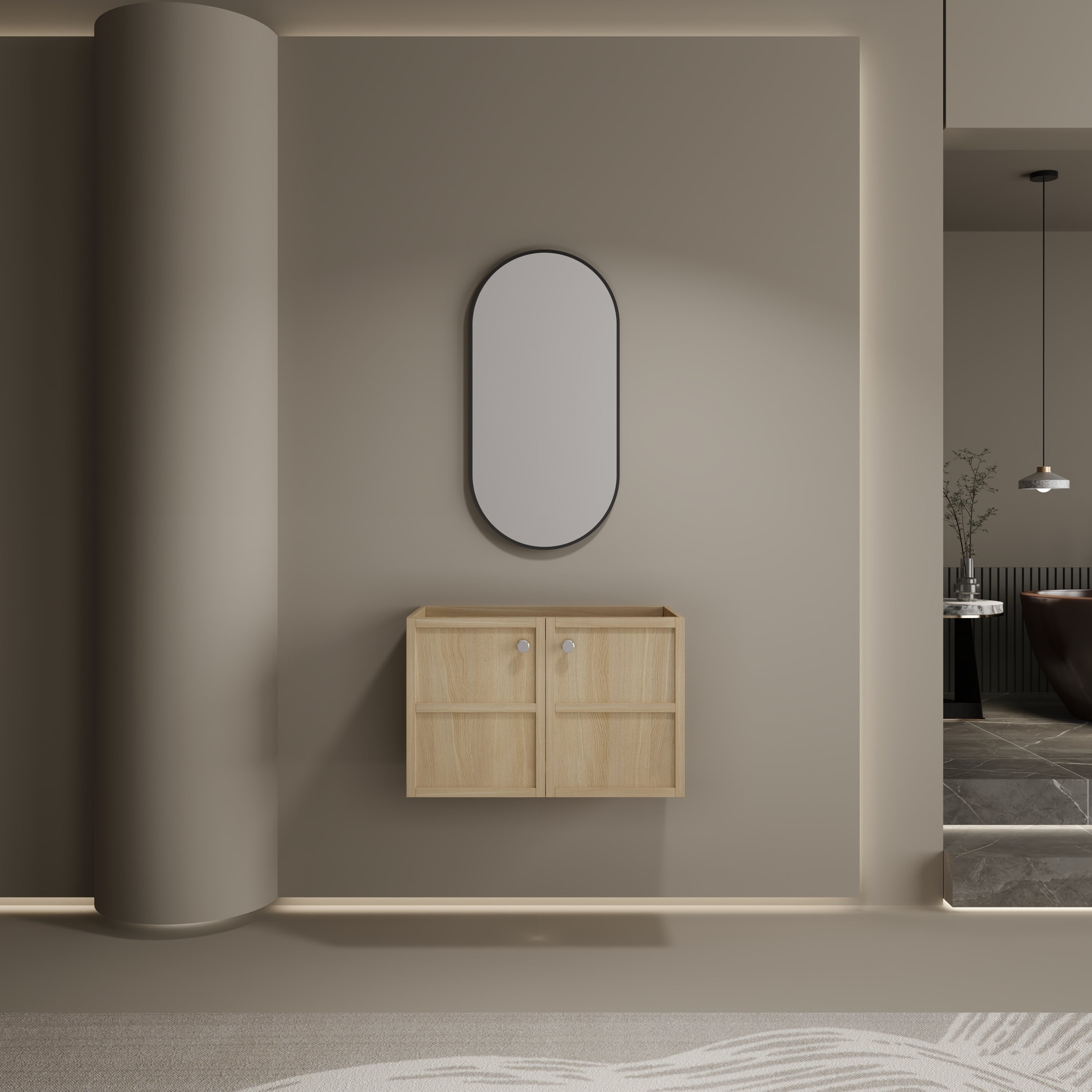 30" Wall-Mounted Bathroom Vanity with 2 Soft Closing Doors
