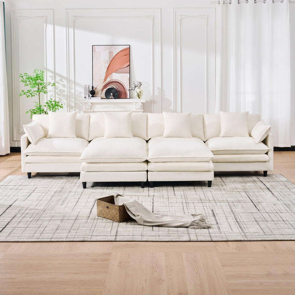 140.9-Inch U-Shaped Modular Sectional Sofa