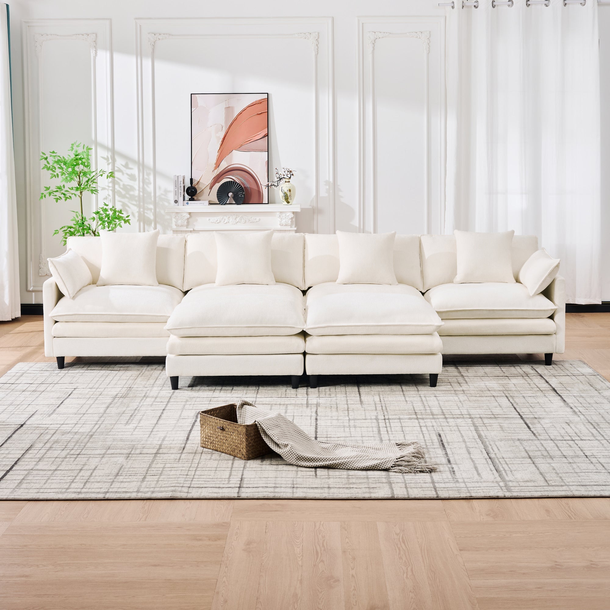140.9-Inch U-Shaped Modular Sectional Sofa