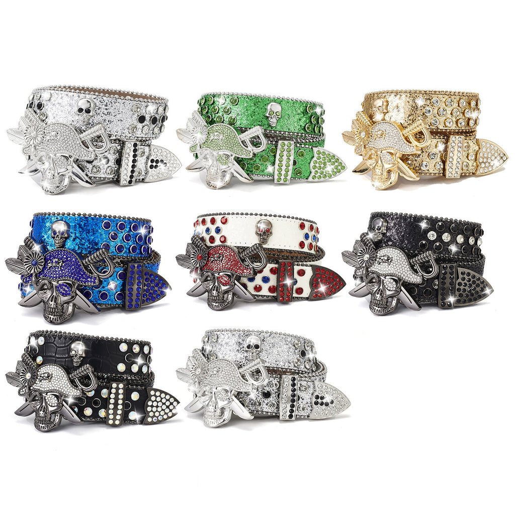 Punk Pirate Rhinestone Punk Fashion Belt