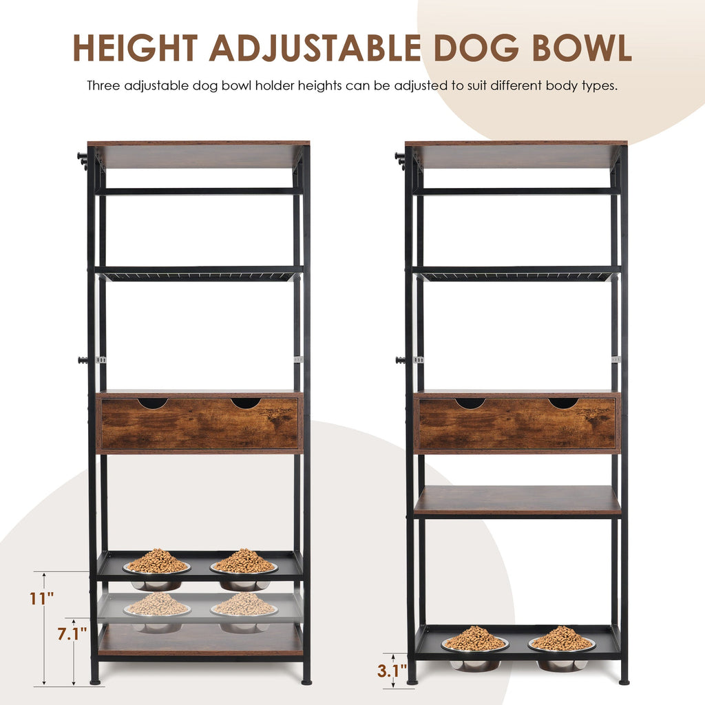 Height Adjustable Dog Feeding Station