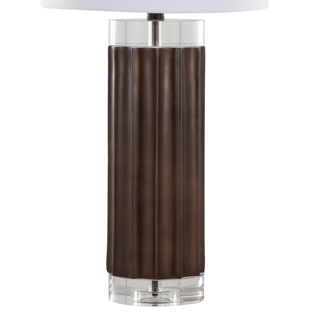 Cylinder Fluted 29.25" Contemporary Polyresin Table Lamp