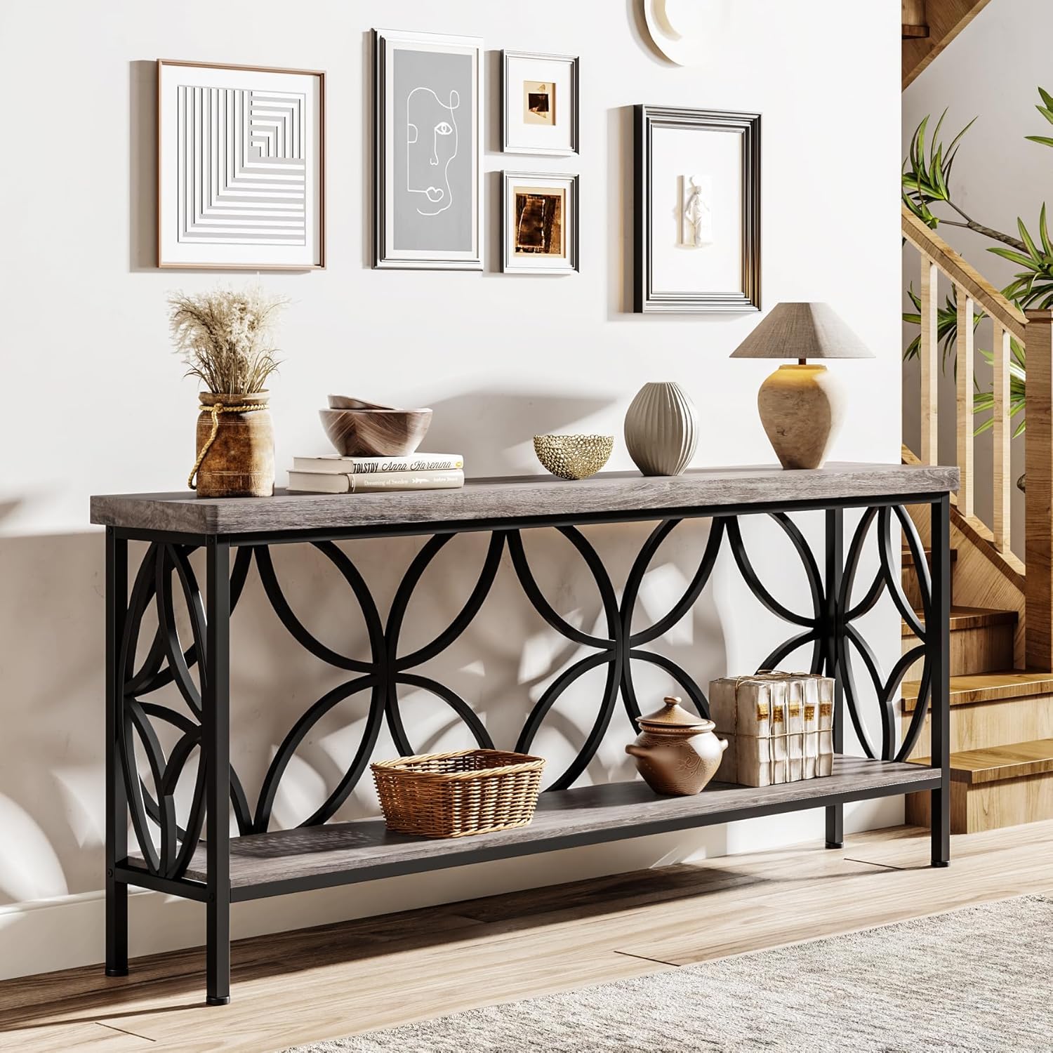 70.9” Extra Long Industrial Console Table