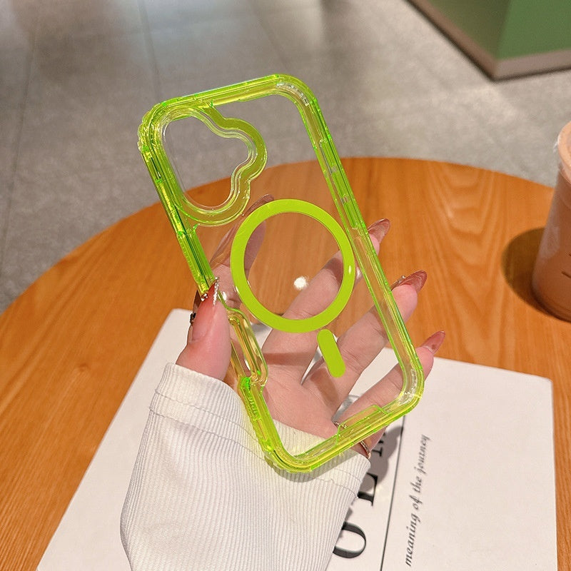 High-transparency Magnetic Phone Case With Colorful Airbags For Drop Protection