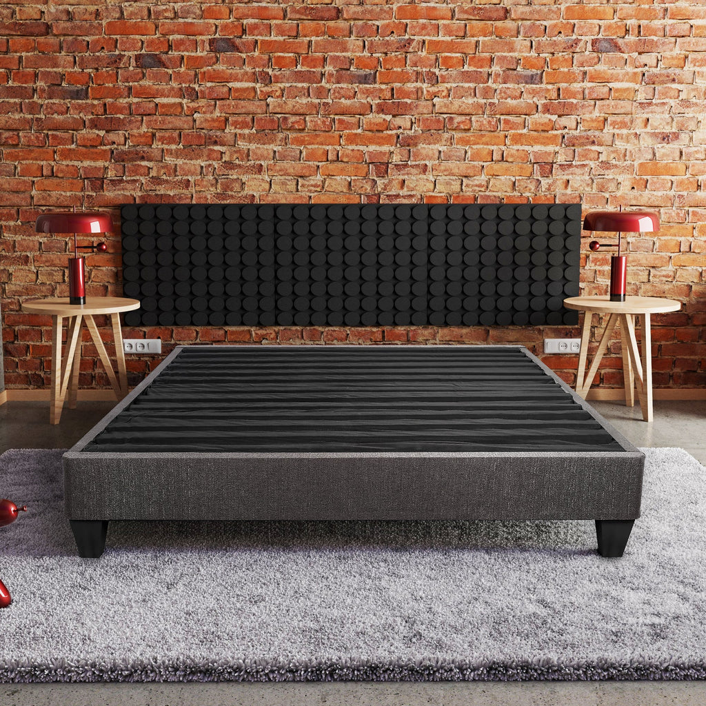 Contemporary 14 in. Platform Mattress Foundation, Twin Size Upholstered Bed Frame Base