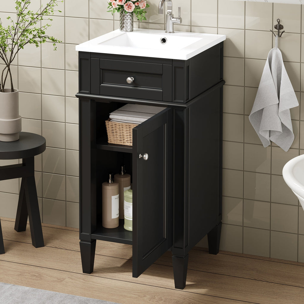 16-Inch Bathroom Vanity with Ceramic Sink