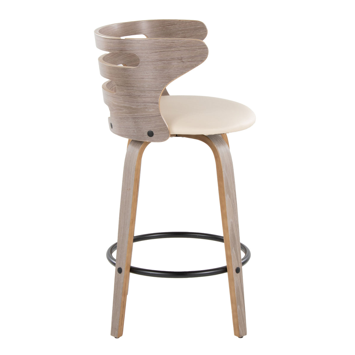 Fixed-Height Counter Stool with Swivel in Light
