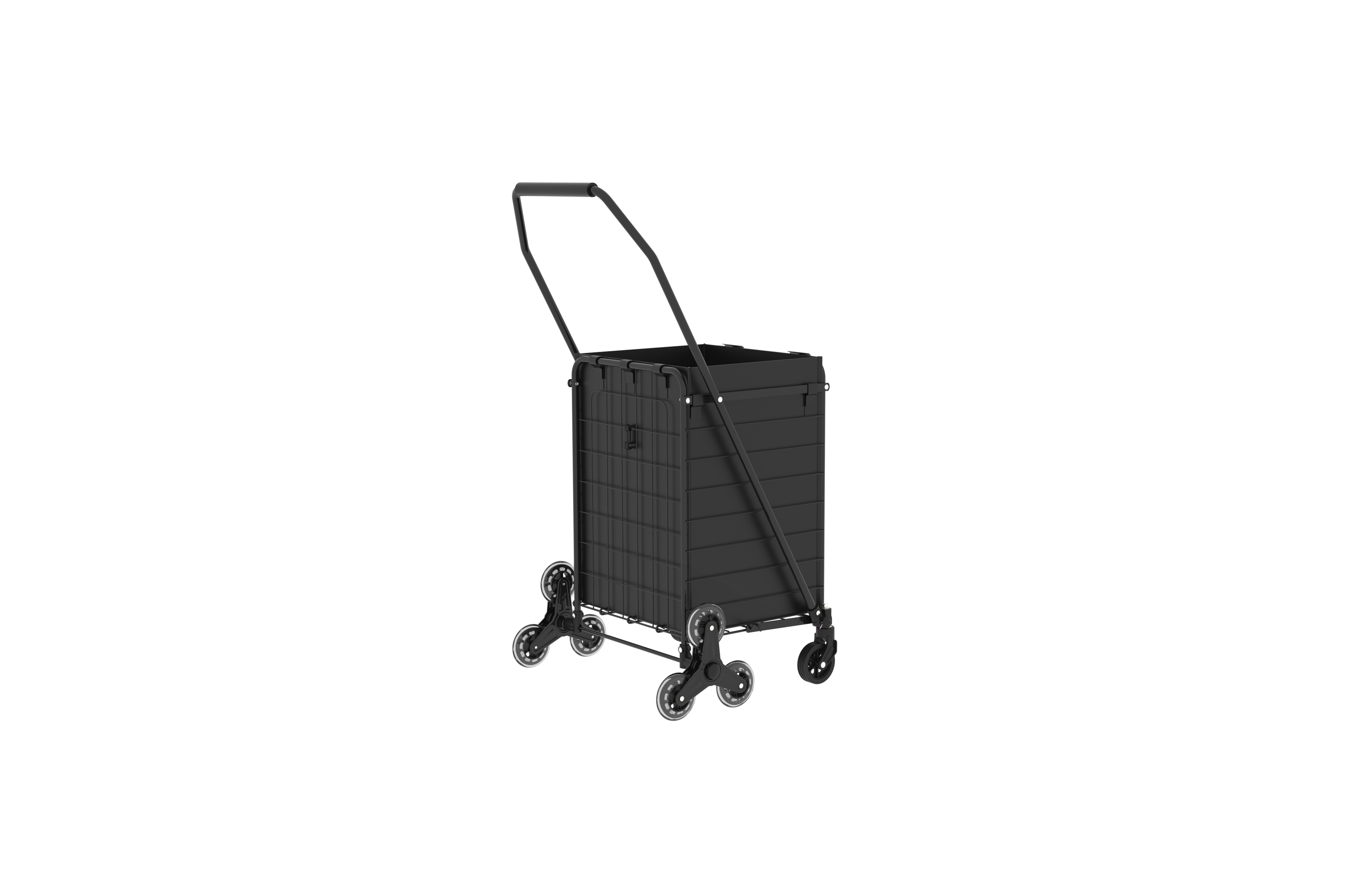 Foldable Utility Shopping Cart with 360° Rolling Wheels