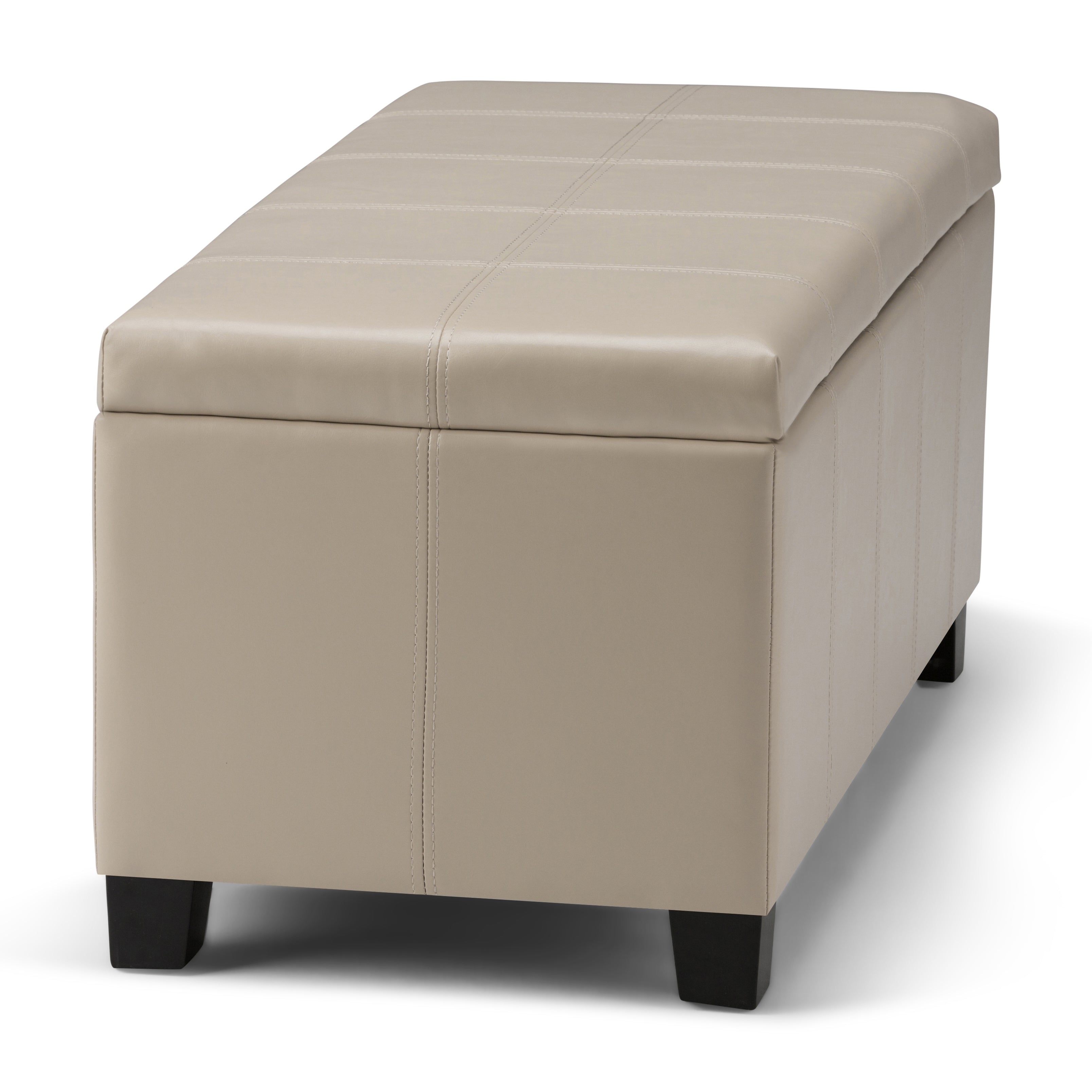 Dover 36 Inch Wide Storage Ottoman Bench in Satin