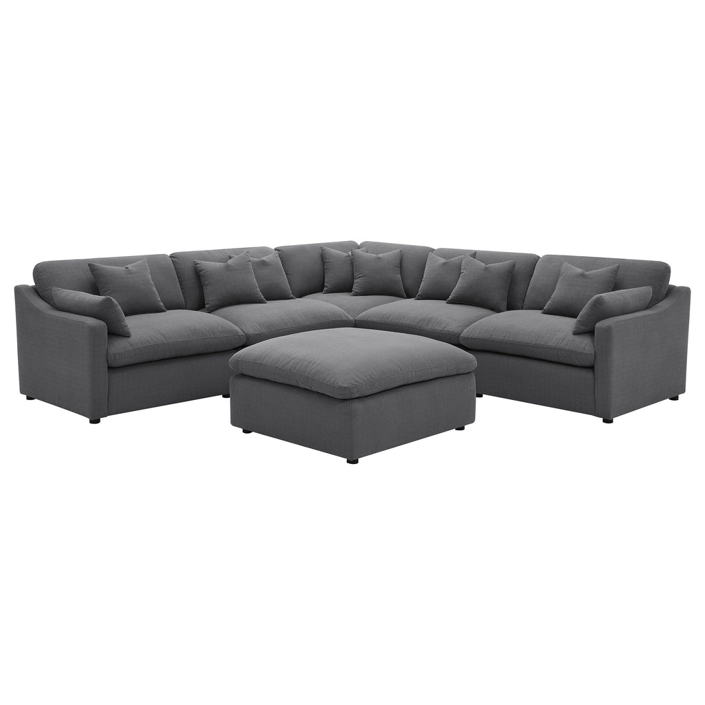 Charcoal 6-Piece Upholstered Modular Sectional Sofa