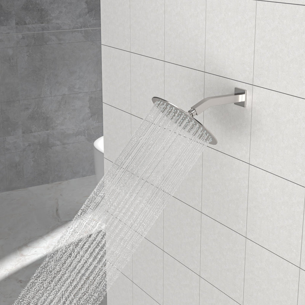 Brushed Nickel Shower Arm with Flange