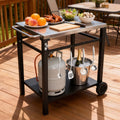2-Tier Outdoor Grill Cart with Stainless Steel Top