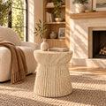 Outdoor Travertine Concrete Side Table