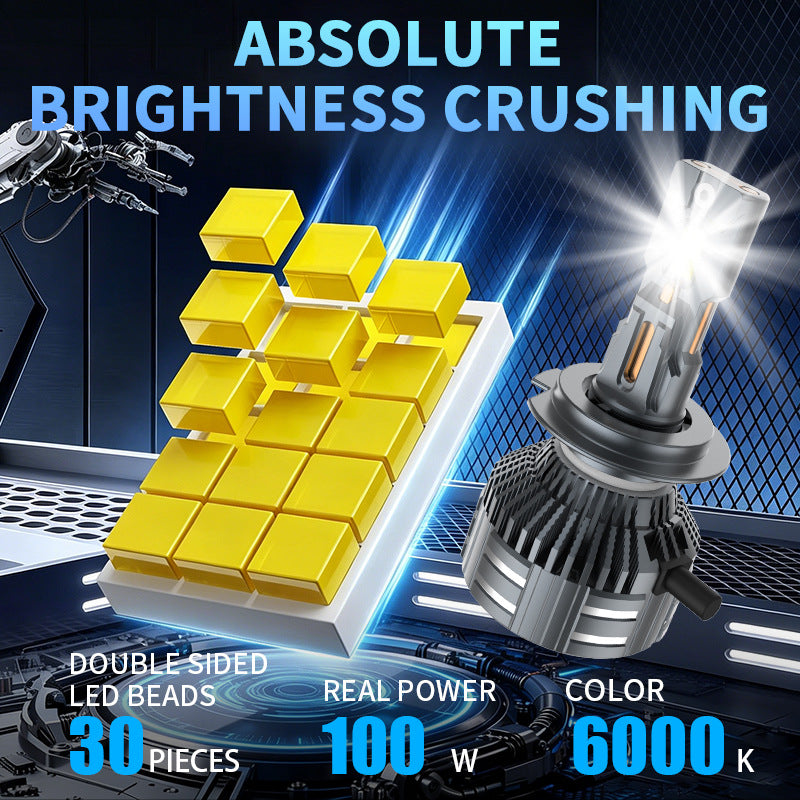 Full Decoding Car LED Headlight 9005 High Low Beam LED Bulb Universal H4 H7 Auto Headlamp