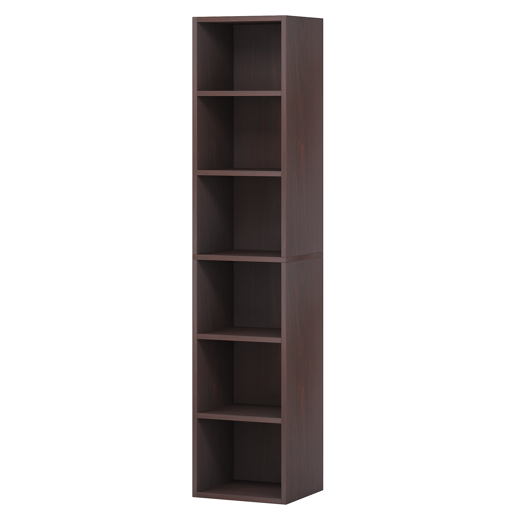 70.9" Cherry 6-Tier Narrow Corner Cube Bookcase