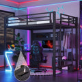Full Loft Bed with L-shaped Desk and USB Ports