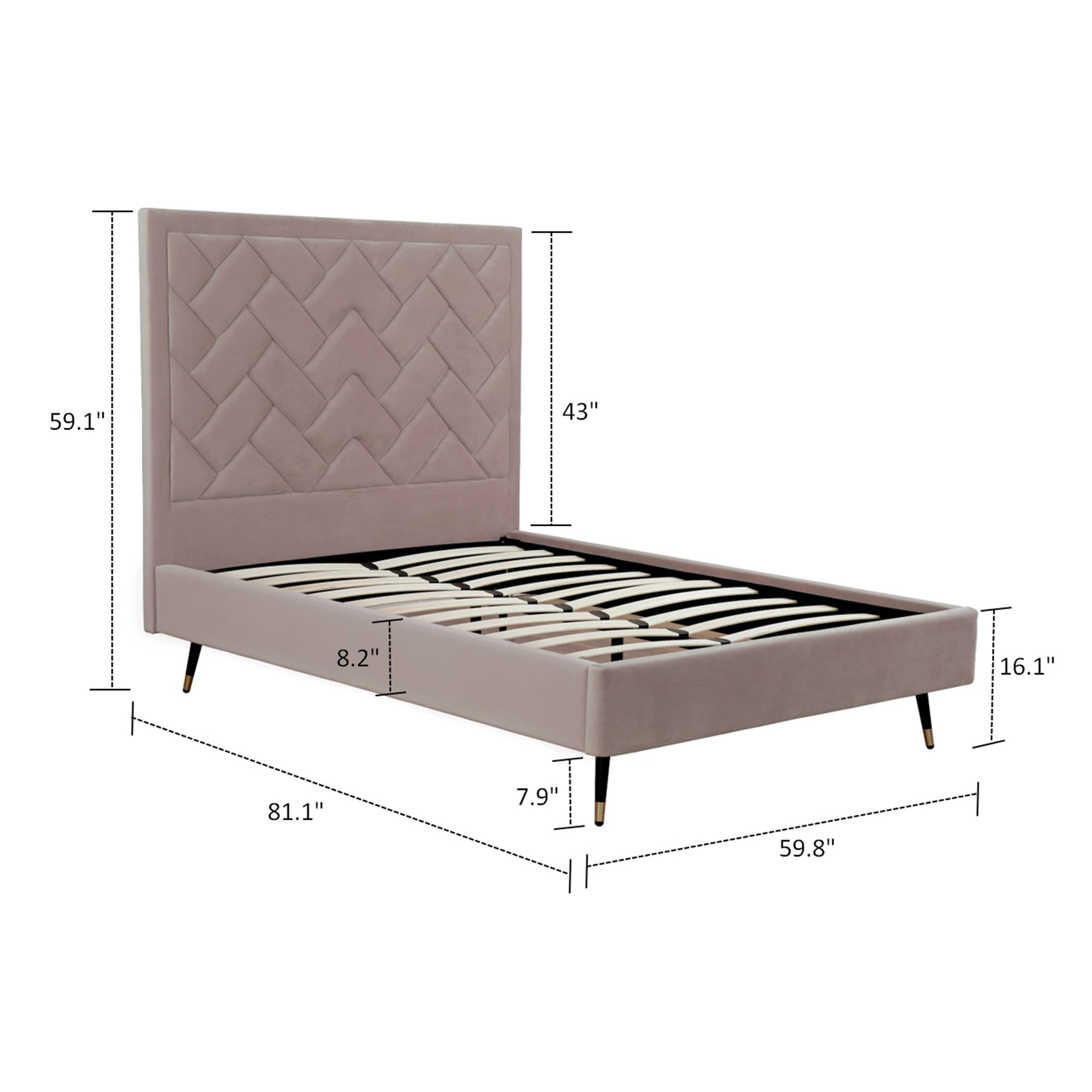Crosby Upholstered Velvet Full Bed