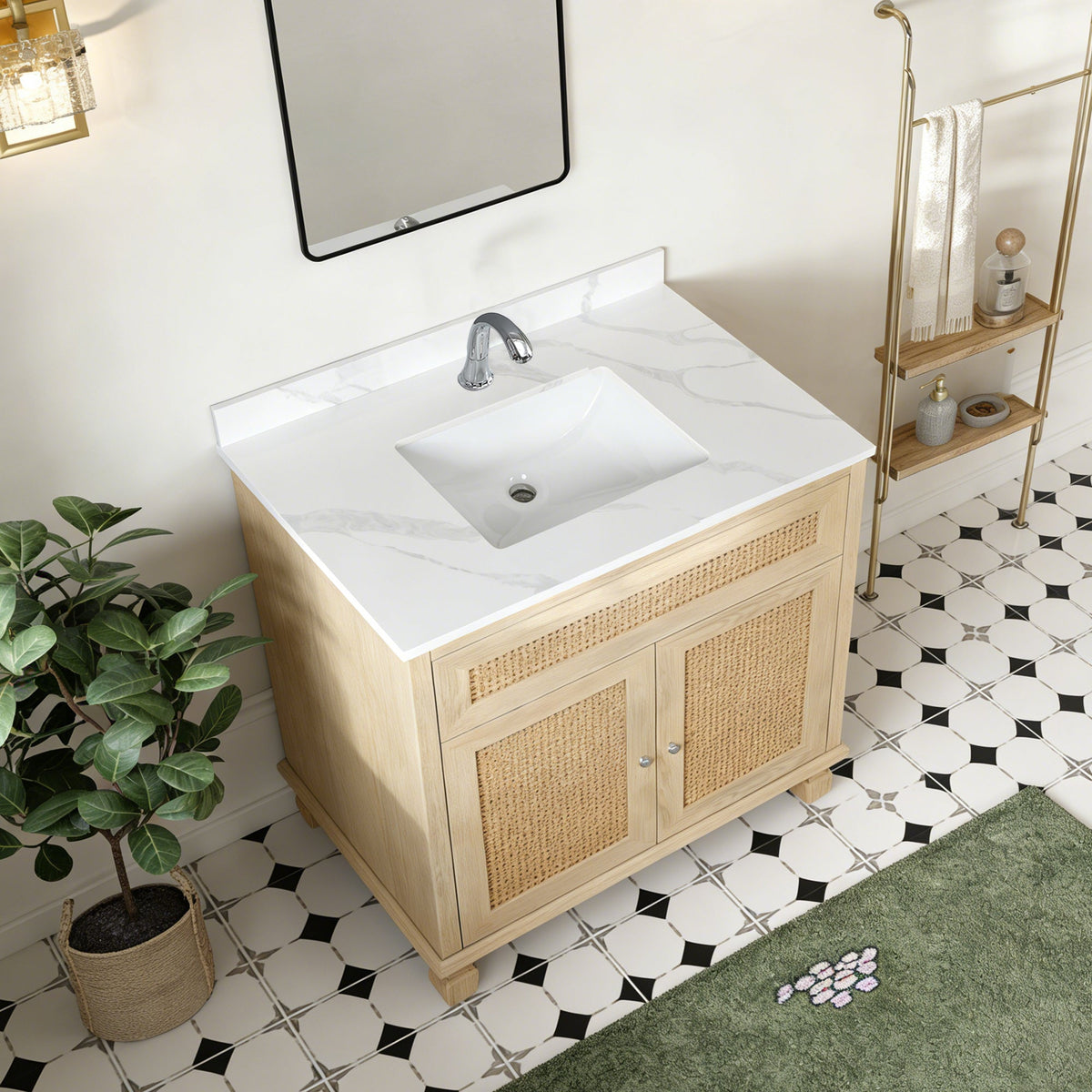 37-Inch Quartz Bathroom Vanity Top with Undermount Sink