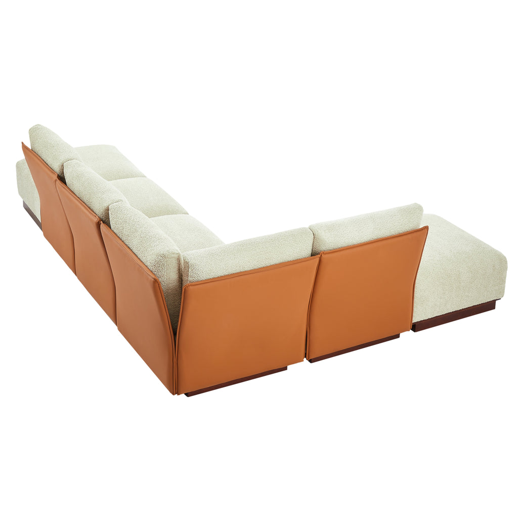 Velora 116 in. L Shaped Boucle Modular Sectional Sofa